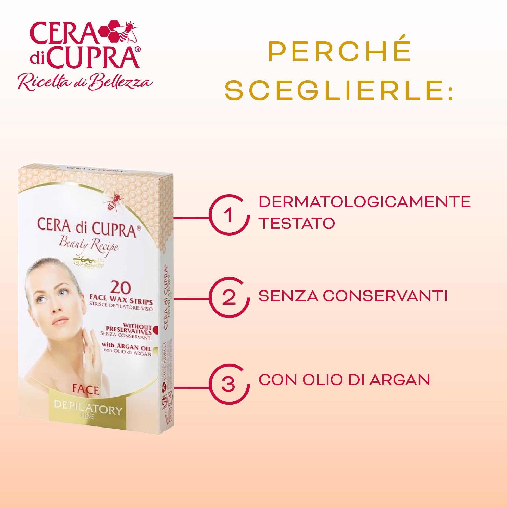 cera-di-cupra-strisce-depilatorie-viso-e-parti-delicate-20-pz image 3