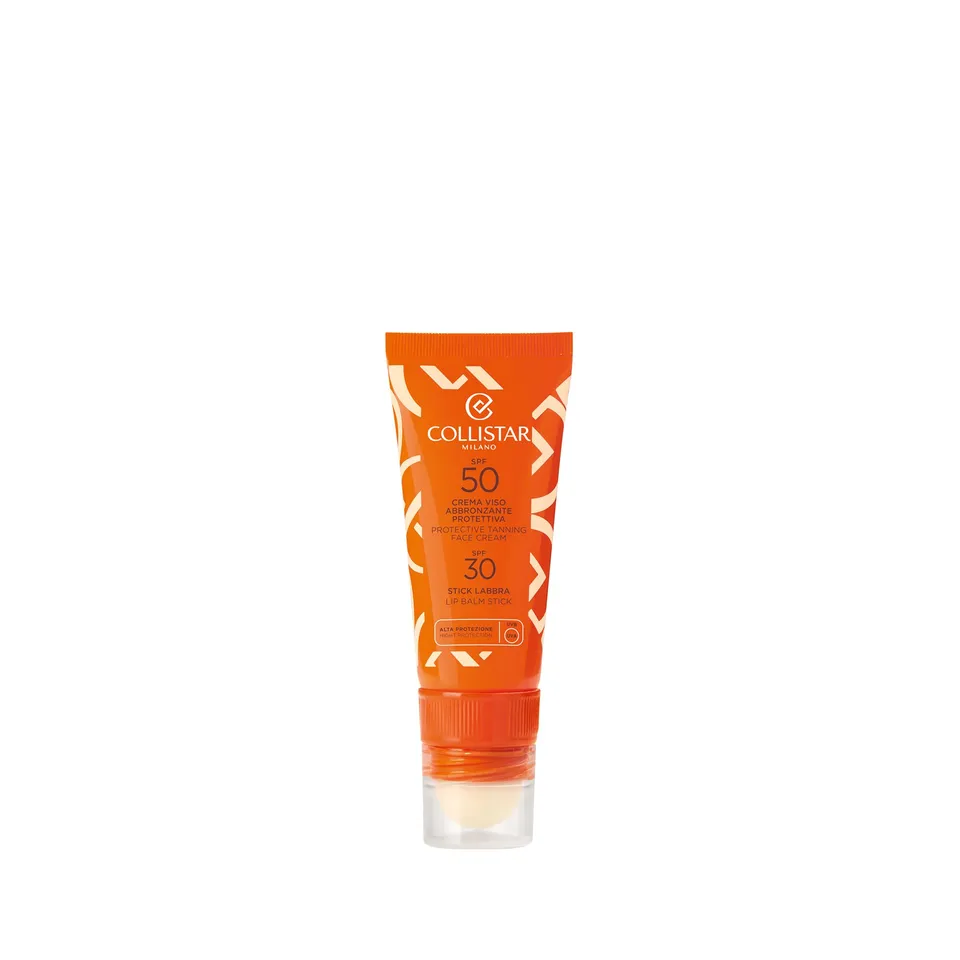 collistar-crema-viso-abbronzante-spf50-20ml-stick-labbra-spf30-3-2ml-da-viaggio image 1