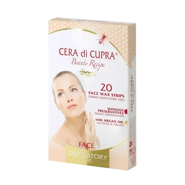 cera-di-cupra-strisce-depilatorie-viso-e-parti-delicate-20-pz image 1